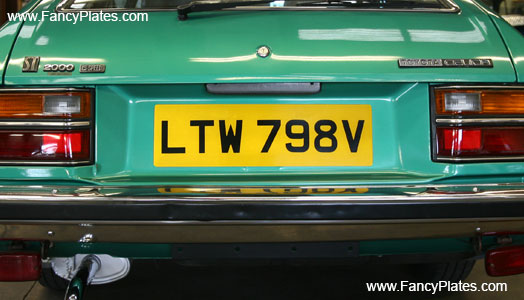 Larger rear plate fitted to 1979 Toyota Celica with Pre2001 font